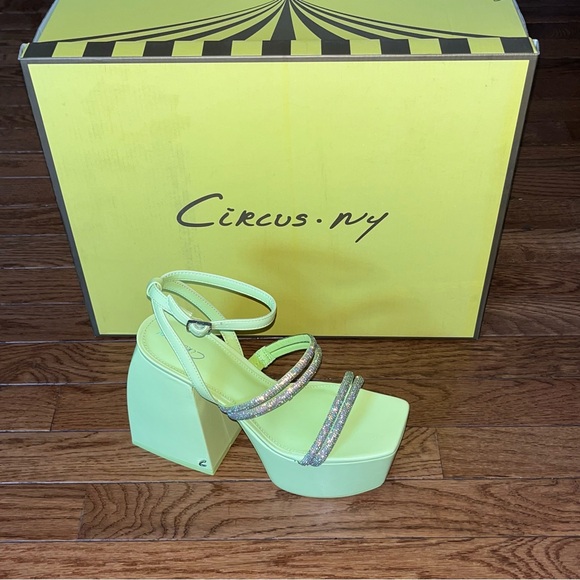 Circus NY Sam Edelman Mila Jewel Straps Platform Sandals Sunny Lime Women’s 8 - Picture 2 of 15